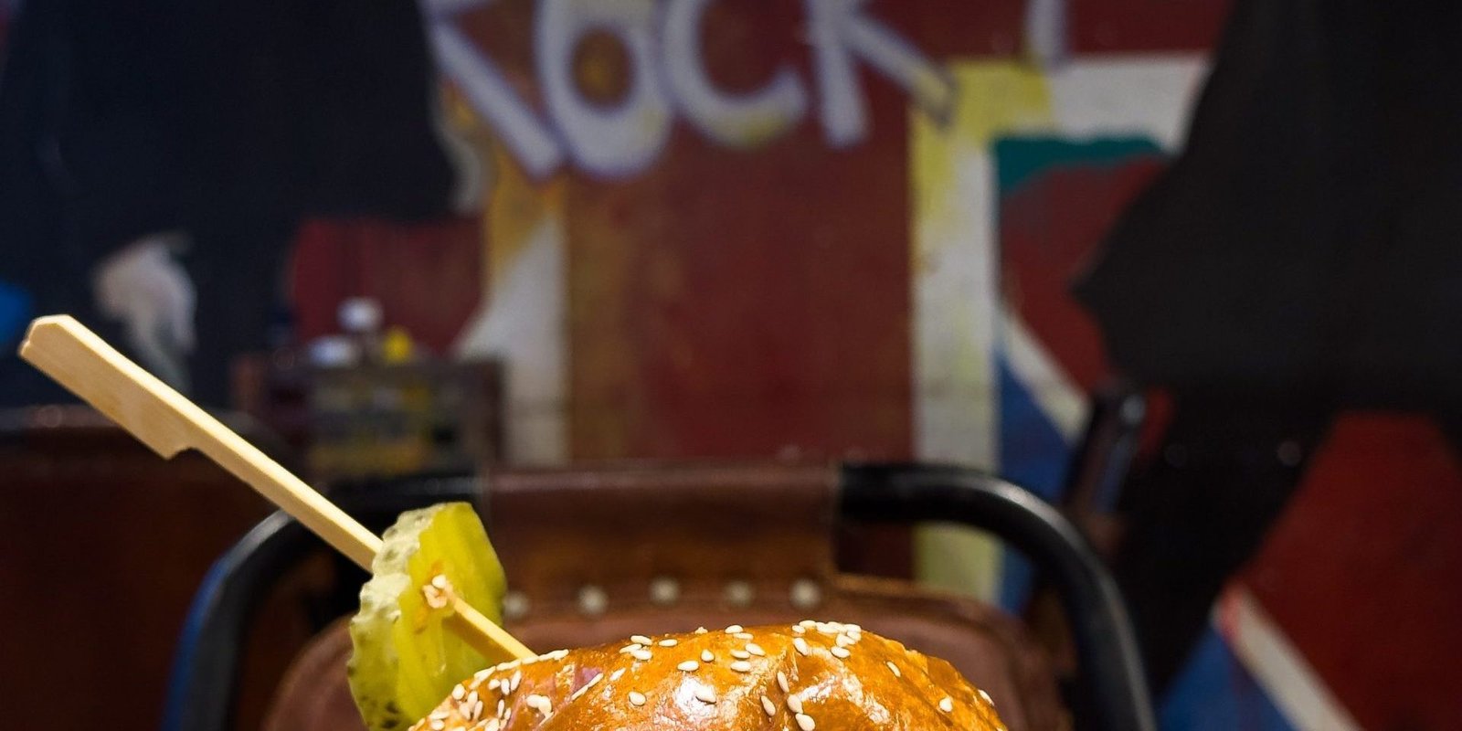 Band of Burgers Southgate Wagyu beef burger with melted cheese and caramelized onions